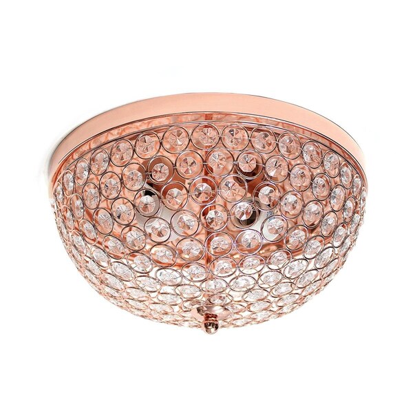 Iluminando 2 Light Elipse Crystal Flush Mount Ceiling Light, Rose Gold IL2519702 - main